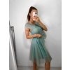 Šaty společenské krátké tylové krajkové dámské (S/M/L ONE SIZE) ITALSKá MóDA IMHMS23173/DUR (Velikost M/L, Barva bílá)