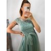 Šaty společenské krátké tylové krajkové dámské (S/M/L ONE SIZE) ITALSKá MóDA IMHMS23173/DUR (Velikost M/L, Barva bílá)