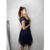 Šaty společenské krátké tylové krajkové dámské (S/M/L ONE SIZE) ITALSKá MóDA IMHMS23173/DUR (Velikost M/L, Barva bílá)