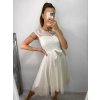 Šaty společenské krátké tylové krajkové dámské (S/M/L ONE SIZE) ITALSKá MóDA IMHMS23173/DUR (Velikost M/L, Barva bílá)