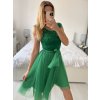 Šaty společenské krátké tylové krajkové dámské (S/M/L ONE SIZE) ITALSKá MóDA IMHMS23173/DUR (Velikost M/L, Barva bílá)