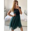 Šaty společenské krátké tylové krajkové dámské (S/M/L ONE SIZE) ITALSKá MóDA IMHMS23173/DUR (Velikost M/L, Barva bílá)