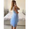 Šaty společenské krátké tylové krajkové dámské (S/M/L ONE SIZE) ITALSKá MóDA IMHMS23173/DUR (Velikost M/L, Barva bílá)