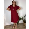 Šaty oversize krátký rukáv dámské nadrozměr (XL/2XL/3XL ONE SIZE) ITALSKÁ MÓDA IMBM23NEKLES/DU (Velikost L/XL, Barva Černá)