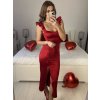 Šaty dlouhé letní elegantní na ramínka dámské (S/M ONE SIZE) ITALSKÁ MÓDA IMPBB23B23897/DU (Velikost S/M/L, Barva tmavě červená)