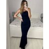 Šaty dlouhé společenské třpytivé na ramínka dámské (S/M ONE SIZE) ITALSKÁ MÓDA IMPMD2319096/DU (Velikost S/M/L, Barva Černá)
