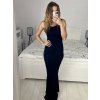 Šaty dlouhé společenské třpytivé na ramínka dámské (S/M ONE SIZE) ITALSKÁ MÓDA IMPMD2319096/DU (Velikost S/M/L, Barva Černá)