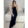 Šaty dlouhé společenské třpytivé na ramínka dámské (S/M ONE SIZE) ITALSKÁ MÓDA IMPMD2319096/DU (Velikost S/M/L, Barva Černá)