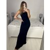 Šaty dlouhé společenské třpytivé na ramínka dámské (S/M ONE SIZE) ITALSKÁ MÓDA IMPMD2319096/DU (Velikost S/M/L, Barva Černá)