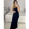 Šaty dlouhé společenské třpytivé na ramínka dámské (S/M ONE SIZE) ITALSKÁ MÓDA IMPMD2319096/DU (Velikost S/M/L, Barva Černá)