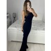 Šaty dlouhé společenské třpytivé na ramínka dámské (S/M ONE SIZE) ITALSKÁ MÓDA IMPMD2319096/DU (Velikost S/M/L, Barva Černá)