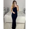 Šaty dlouhé společenské třpytivé na ramínka dámské (S/M ONE SIZE) ITALSKÁ MÓDA IMPMD2319096/DU (Velikost S/M/L, Barva Černá)