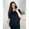 Tričko krátký rukáv dámské nadrozměr (2XL/3XL/4XL ONE SIZE) ITALSKÁ MÓDA IMC24RIMINI/DU (Velikost 2XL/3XL, Barva Černá)