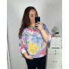 Svetr tenký dlouhý rukáv dámský nadrozměr (3XL/4XL/5XL ONE SIZE) ITALSKá MODA IMC24ELBA/DU (Velikost 4XL/5XL, Barva fialová)