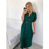 Šaty košilové s páskem dlouhý rukáv dámské nadrozměr (L/XL ONE SIZE) ITALSKÁ MÓDA IMC24077/DU (Velikost L/XL, Barva světle modrá)