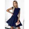 Šaty elegantní krátký rukáv dámské (M ONE SIZE) ITALSKÁ MÓDA NAM244423/DU (Velikost M, Barva tmavě modrá)
