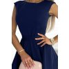 Šaty elegantní krátký rukáv dámské (M ONE SIZE) ITALSKÁ MÓDA NAM244423/DU (Velikost M, Barva tmavě modrá)