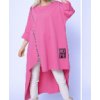 Šaty mikinové dlouhý rukáv dámské (L/XL ONE SIZE) ITALSKÁ MÓDA IMPLI2437765/DU (Velikost L/XL, Barva růžová neon)