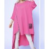 Šaty mikinové dlouhý rukáv dámské (L/XL ONE SIZE) ITALSKÁ MÓDA IMPLI2437765/DU (Velikost L/XL, Barva růžová neon)