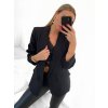 Sako elegantní dlouhý rukáv dámské nadrozměr (one size S/M) ITALSKÁ MÓDA IMWDD24008/DR (Velikost S/M/L, Barva Černá)