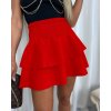 Sukně s kraťasy krátká dámská (S/M ONE SIZE) ITALSKÁ MÓDA IMWCP24001/DUR (Velikost S/M/L, Barva béžová smetanová)