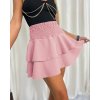 Sukně s kraťasy krátká dámská (S/M ONE SIZE) ITALSKÁ MÓDA IMWCP24001/DUR (Velikost S/M/L, Barva béžová smetanová)