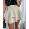 Sukně s kraťasy krátká dámská (S/M ONE SIZE) ITALSKÁ MÓDA IMWCP24001/DUR (Velikost S/M/L, Barva béžová smetanová)