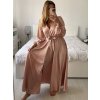 Šaty elegantní saténové dlouhý rukáv dámské (S/M.ONE SIZE) ITALSKÁ MÓDA IMHMS23110/DUR (Velikost S/M/L, Barva modrá královská)