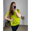 Tričko prodloužené oversize krátký rukáv dámská nadrozměr (2XL/3XL/4XL ONE SIZE) ITALSKÁ MÓDA IMC22PIERA/DUR