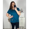 Tričko prodloužené oversize krátký rukáv dámská nadrozměr (2XL/3XL/4XL ONE SIZE) ITALSKÁ MÓDA IMC22PIERA/DUR