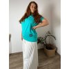 Tričko prodloužené oversize krátký rukáv dámská nadrozměr (2XL/3XL/4XL ONE SIZE) ITALSKÁ MÓDA IMC22PIERA/DUR