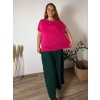 Tričko prodloužené oversize krátký rukáv dámská nadrozměr (2XL/3XL/4XL ONE SIZE) ITALSKÁ MÓDA IMC22PIERA/DUR
