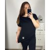 Tričko prodloužené oversize krátký rukáv dámská nadrozměr (2XL/3XL/4XL ONE SIZE) ITALSKÁ MÓDA IMC22PIERA/DUR
