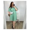 Šaty krátké společenské krátký rukáv dámské nadrozměr (XL/2XL ONE SIZE) ITALSKÁ MÓDA IMPSH2480707/DU (Velikost XL/2XL, Barva zelená mintova)