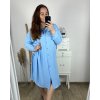 Šaty košilové dlouhý rukáv dámské nadrozměr (3XL/4XL ONE SIZE) ITALSKÁ MÓDA IM424076/DR (Velikost 3XL/4XL, Barva světle modrá)