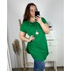 Tunika s přívěskem krátký rukáv dámská nadrozměr (2XL/3XL/4XL ONE SIZE) ITALSKÁ MÓDA IMC24011/DR (Velikost 3XL/4XL, Barva bílá)