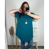 Tunika s přívěskem krátký rukáv dámská nadrozměr (2XL/3XL/4XL ONE SIZE) ITALSKÁ MÓDA IMC24011/DR (Velikost 3XL/4XL, Barva bílá)