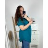 Tunika s přívěskem krátký rukáv dámská nadrozměr (2XL/3XL/4XL ONE SIZE) ITALSKÁ MÓDA IMC24011/DR (Velikost 3XL/4XL, Barva bílá)