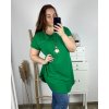 Tunika s přívěskem krátký rukáv dámská nadrozměr (2XL/3XL/4XL ONE SIZE) ITALSKÁ MÓDA IMC24011/DR (Velikost 3XL/4XL, Barva bílá)