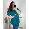 Tunika s přívěskem krátký rukáv dámská nadrozměr (2XL/3XL/4XL ONE SIZE) ITALSKÁ MÓDA IMC24011/DR (Velikost 3XL/4XL, Barva bílá)