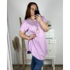 Tunika s přívěskem krátký rukáv dámská nadrozměr (2XL/3XL/4XL ONE SIZE) ITALSKÁ MÓDA IMC24011/DR (Velikost 3XL/4XL, Barva bílá)