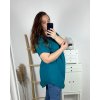 Tunika s přívěskem krátký rukáv dámská nadrozměr (2XL/3XL/4XL ONE SIZE) ITALSKÁ MÓDA IMC24011/DR (Velikost 3XL/4XL, Barva bílá)