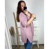 Tunika s přívěškem krátký rukáv dámská nadrozměr (6XL/7XL ONE SIZE) ITALSKÁ MÓDA IMBM24017/DR (Velikost 6XL/7XL, Barva Černá)