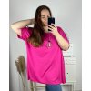 Tunika s přívěškem krátký rukáv dámská nadrozměr (6XL/7XL ONE SIZE) ITALSKÁ MÓDA IMBM24017/DR (Velikost 6XL/7XL, Barva Černá)