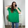 Tunika s přívěškem krátký rukáv dámská nadrozměr (6XL/7XL ONE SIZE) ITALSKÁ MÓDA IMBM24017/DR (Velikost 6XL/7XL, Barva Černá)