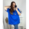 Tunika s přívěškem krátký rukáv dámská nadrozměr (6XL/7XL ONE SIZE) ITALSKÁ MÓDA IMBM24017/DR (Velikost 6XL/7XL, Barva Černá)