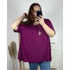 Tunika s přívěškem krátký rukáv dámská nadrozměr (6XL/7XL ONE SIZE) ITALSKÁ MÓDA IMBM24017/DR (Velikost 6XL/7XL, Barva Černá)