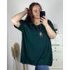 Tunika s přívěškem krátký rukáv dámská nadrozměr (6XL/7XL ONE SIZE) ITALSKÁ MÓDA IMBM24017/DR (Velikost 6XL/7XL, Barva Černá)