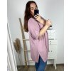 Tunika s přívěškem krátký rukáv dámská nadrozměr (6XL/7XL ONE SIZE) ITALSKÁ MÓDA IMBM24017/DR (Velikost 6XL/7XL, Barva Černá)