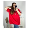 Tunika s přívěškem krátký rukáv dámská nadrozměr (6XL/7XL ONE SIZE) ITALSKÁ MÓDA IMBM24017/DR (Velikost 6XL/7XL, Barva Černá)